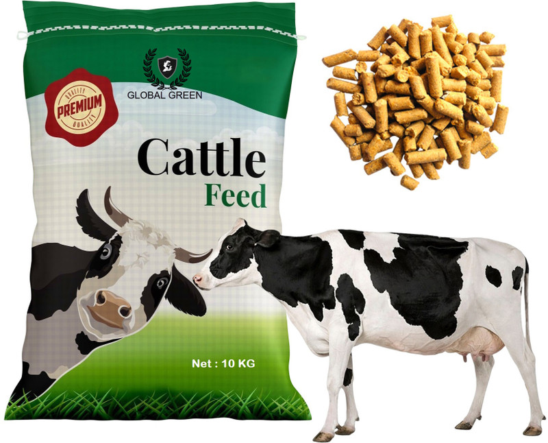 GLOBAL GREEN Cattle Food Protein Supplement for Cow, Buffalo & Horse 10kg (200 gram per day) 10 kg Dry Adult, Senior, Young Cow Food