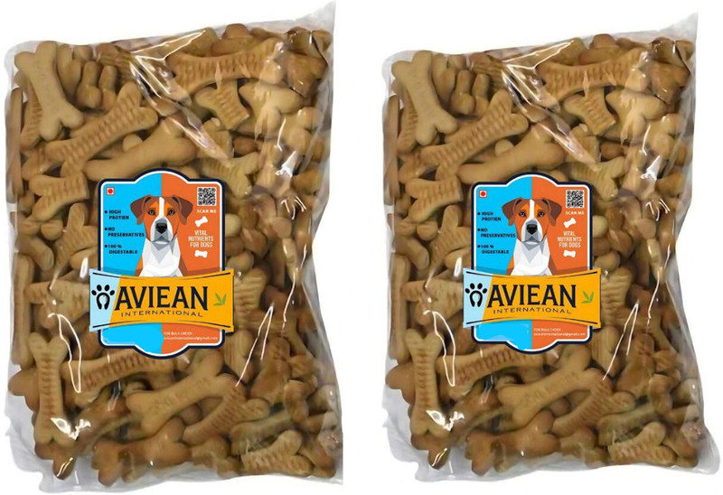 Aviean International Dog Adult Biscuits Combo Offer 1.3 Kg [650Gm+650Gm] Dog Treats Chicken 1 kg (2x0.5 kg) Dry Adult, Senior Dog Food