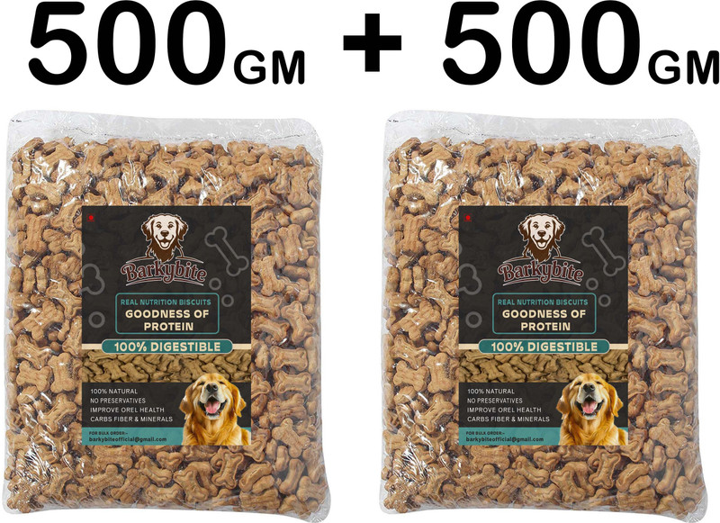 Barkybite Bake Chickan And Meat Biscuit, Puppy Treats, Chicken, Meat, Milk, Liver, Egg 0.99 kg (2x0.49 kg) Dry Adult, All Life Stages, New Born, Senior, Young Dog Food