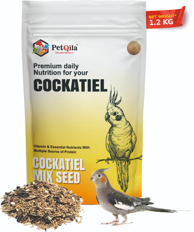 PetQila Premium Bird Food for Cockatiel 1.2 kg Dry Young, Adult Bird Food