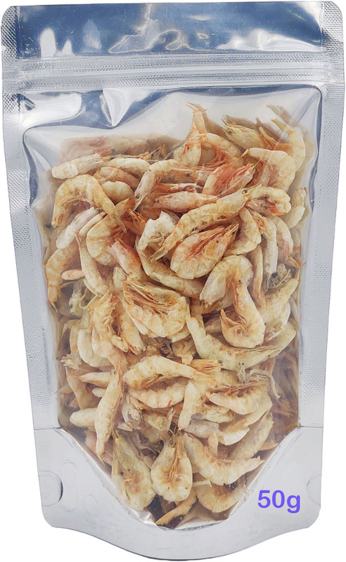 Grow Basket Freeze Dried Shrimp Fish Feed | Ideal for Big Mouth Monster Carnivorous Fish Shrimp 0.05 kg Dry Adult Fish Food