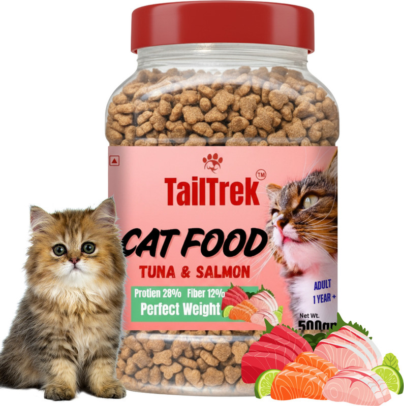 TailTrek Ocean fish Tuna and Salmon Cat Food, 500g Fish 0.5 kg Dry All Life Stages Cat Food