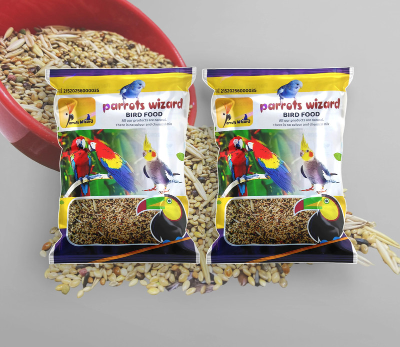 Parrots Wizard Bird Food for Budgies| Natural & Healthy Mix Seeds 0.95 kg Dry Adult Bird Food