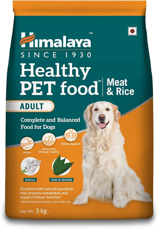 Himalaya Herbals Healthy Pet Food Adult, Meat & Rice I Helps Digestion, Growth, Immunity Meat, Rice 3 kg Dry Adult, Senior, Young Dog Food