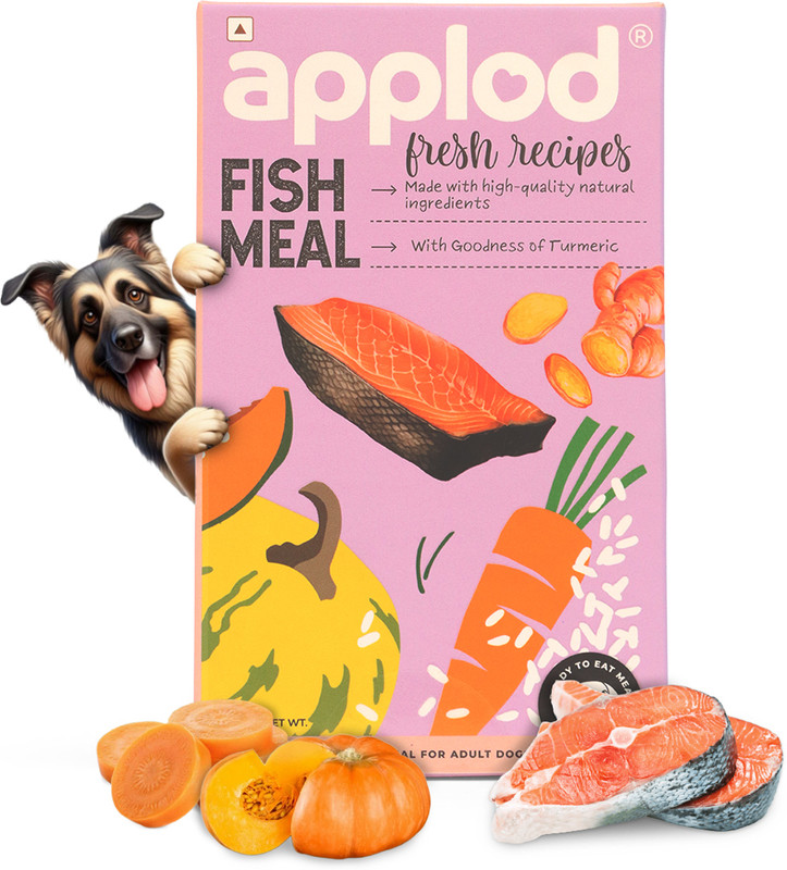 Applod Fish Meal Fresh Dog Food Made with High Protein, Tasty & Healthly Food Fresh Fish 0.1 kg Wet Young, Adult, Senior Dog Food