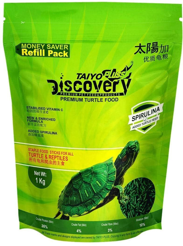 Taiyo Pluss Discovery Premium Turtle Food - 1 kg Refill Pouch Pack 1 kg Dry Adult, Senior, Young Turtle Food