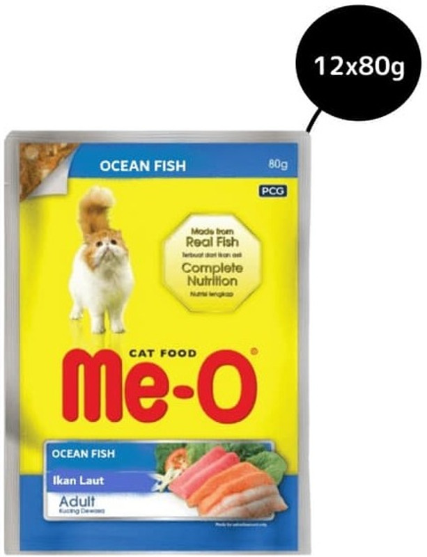Me-O adult ocean fish(80gx12pack) Fish 0.96 kg Wet Young Cat Food