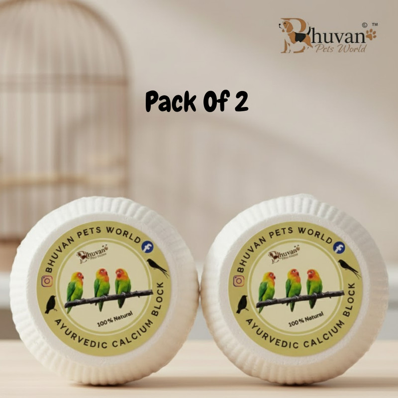 Bhuvan Pets World Ayurvedic Calcium Block for Birds Pack Of 2(100 g). 0.2 kg (2x0.1 kg) Dry All Life Stages Bird Food