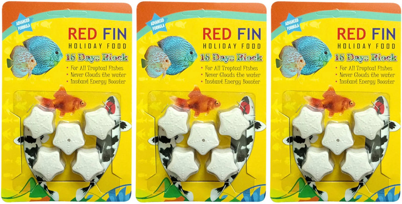 STAR FARMS Red Fin Holiday Fish Food, Instant Energy Booster, for All Tropical Fishes Fish 0.2 kg (3x0.07 kg) Dry Adult Fish Food