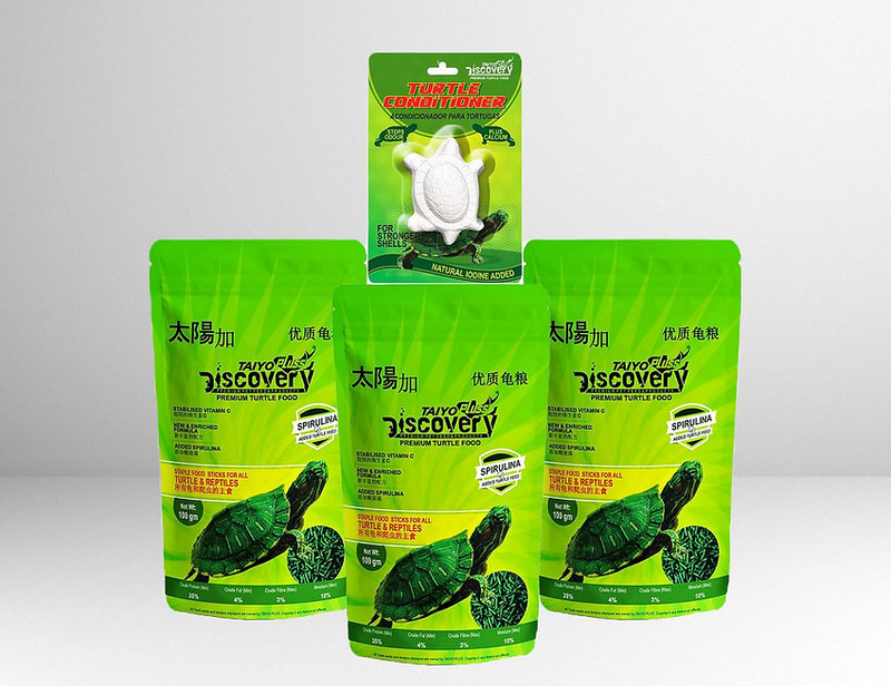 Taiyo Discovery Taiyo Pluss Discovery Turtle food 100gms x3+ 1 Conditioner Sea Food 0.4 kg (4x0.1 kg) Dry Adult Turtle Food