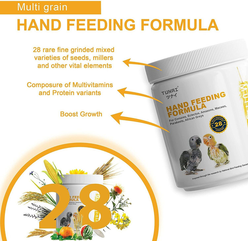 TUNAI Multi Grain Mix Fine Powdered Hand Feeding Formula For All New Born Baby Birds 0.25 kg Dry New Born, Young Bird Food