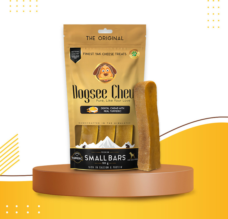 Dogsee Chew Turmeric Large Bars: Long-Lasting Dental Chews for Large Dogs Milk 0.14 kg Dry Adult Dog Food