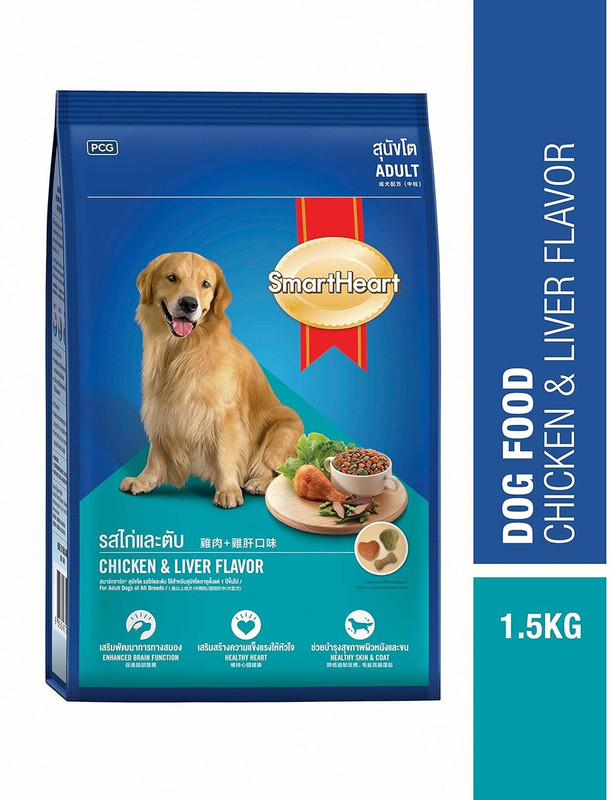 smart heart Chicken and liver Chicken, Liver 3 kg Dry Adult, Young, Senior Dog Food