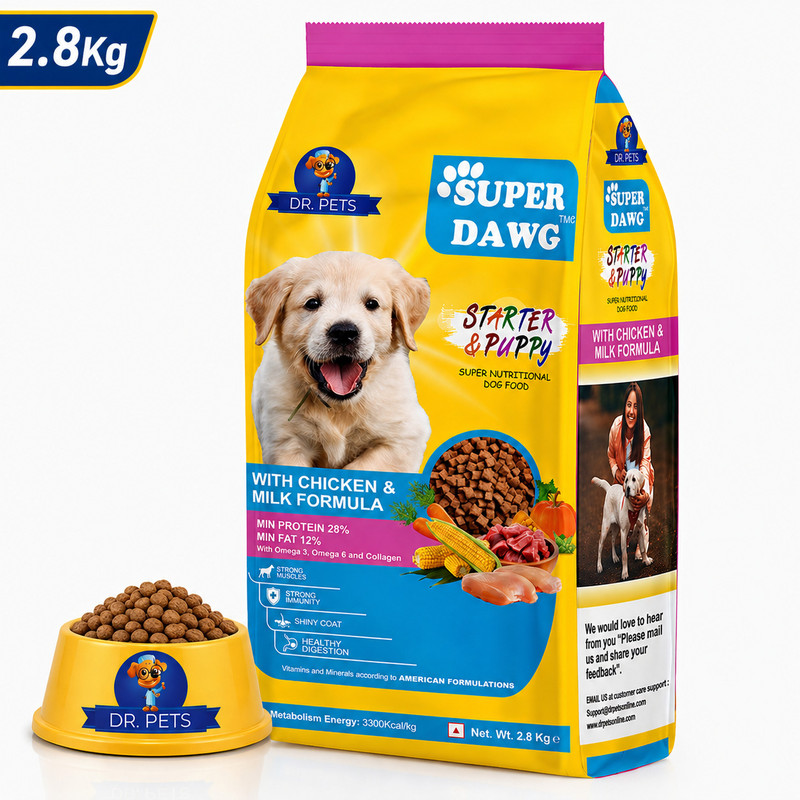 Dr.pets Dog Dry Food Puppy Chicken & Milk – 1 kg Chicken 1 kg Dry New Born, Young Dog Food