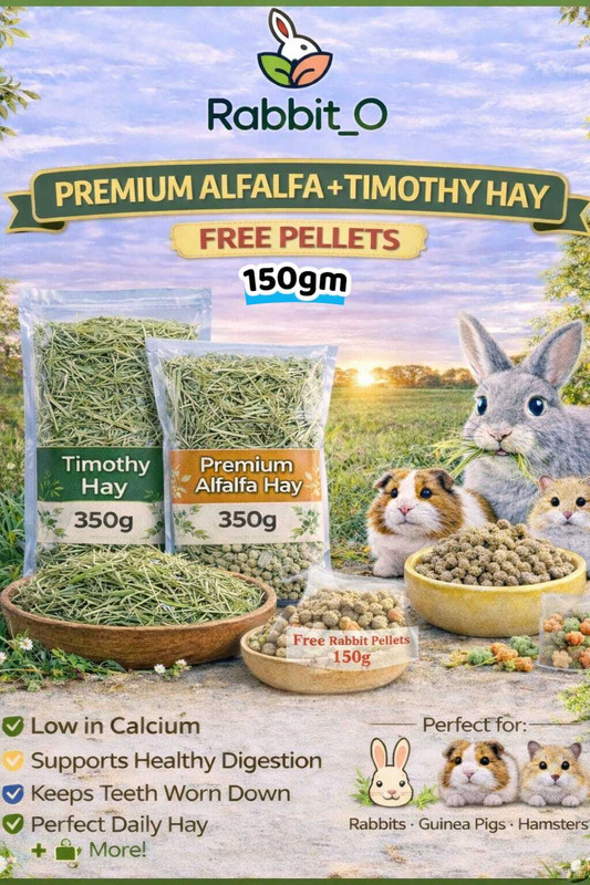 Rabbit_O Alfalfa+Timothy+Pellet-Rabbit | Hamster | Guniea pig | Dry food 0.85 kg Dry All Life Stages Rabbit Food