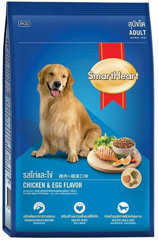 smart heart SmartHeart Adult Dry Dog Food Chicken & Egg Flavour Chicken, Egg 1.5 kg Dry Adult Dog Food
