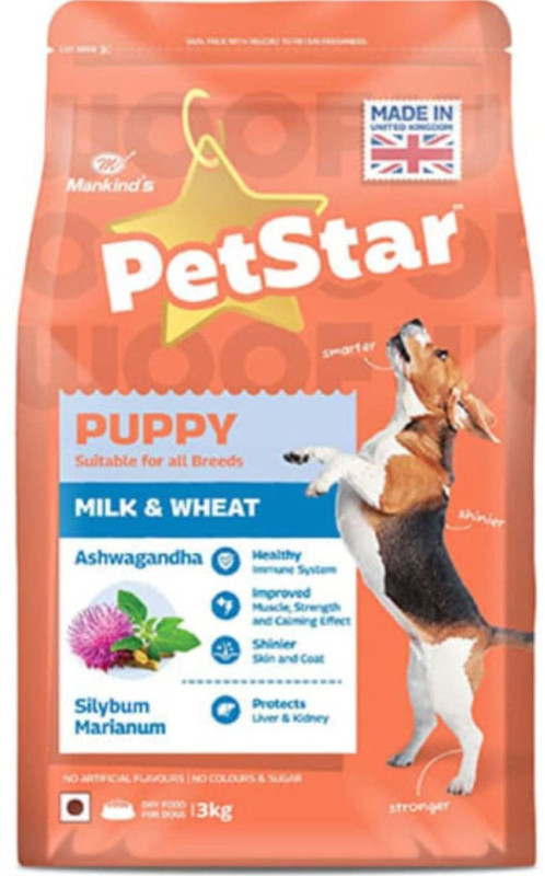 PetStar Mankind PetStar Puppy Dog Food Chicken & Wheat Suitable for All Breeds Chicken 1 kg Dry Young Dog Food