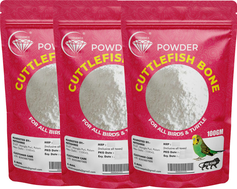 Nitishree Original Natural Calcium Supplement For ,Budgie,Lovebirds&All Birds-200g Sea Food 0.2 kg (2x0.1 kg) Dry Adult, New Born, Senior, Senior, Young Bird Food