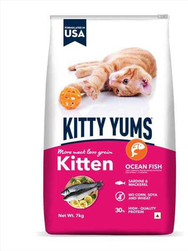 Kitty Yums Adult Ocean Fish, Mackeral 1.2 kg Dry Adult, Senior Cat Food