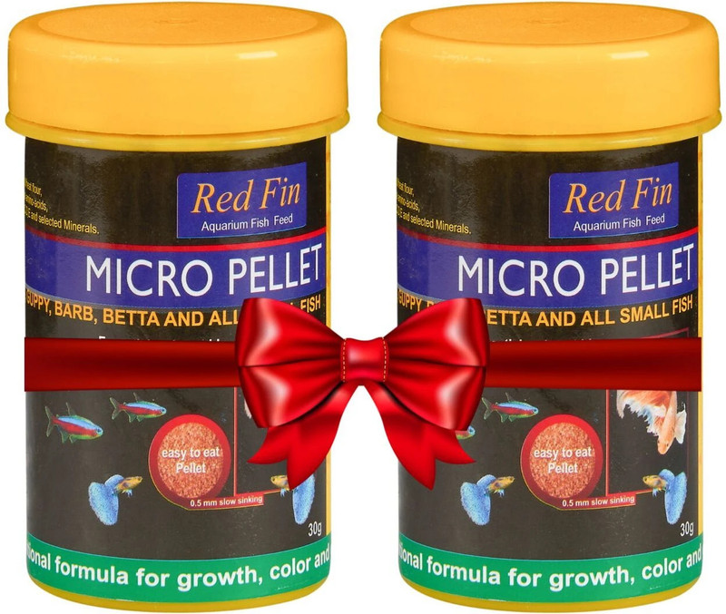 STAR FARMS Red Fin Micro , Daily Nutrition, 53% Protein, All Fish, bundle offer 0.06 kg (2x0.03 kg) Dry Adult, New Born, Young, Senior Fish Food
