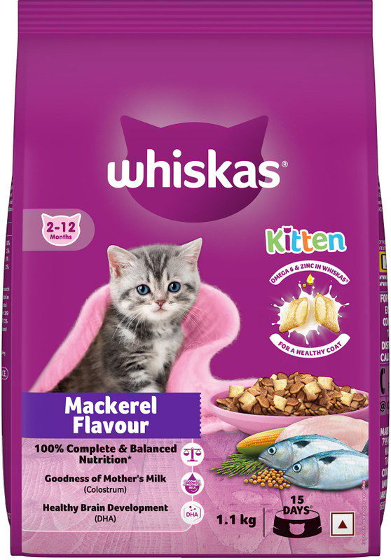 Whiskas (2-12 Months) Mackeral 1.1 kg Dry Young Kitten Food