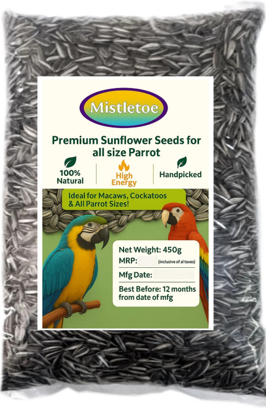 Mistletoe Sunflower Parrot seeds 450gm 0.45 kg Dry Adult, Senior, Young Bird Food