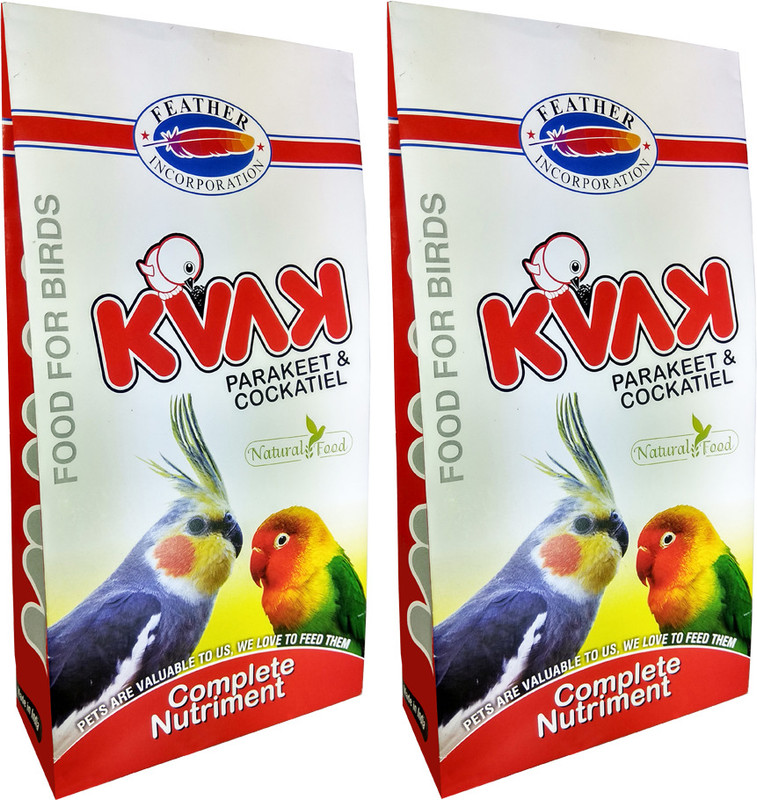 KVAK Lovebird & Cockatiel Bird Food 2 kg (2x1 kg) Dry Young, Adult Bird Food