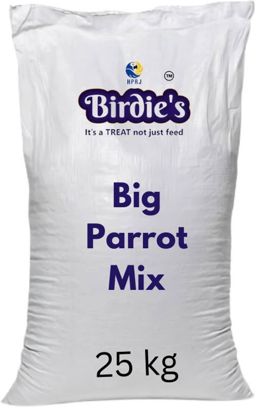 Birdie's Big Parrot Mix - Premium Bird Food Seed Mix for Parrots, Macaw & other big size Nuts 25 kg Dry Senior, Young, Adult Bird Food