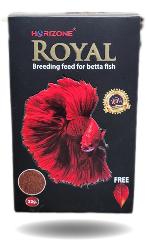 HOOGHLY AQURIUM Horizone Royal Breeding Floating Pellets for Betta Fish with Free Almond Leaf 0.044 kg (2x0.02 kg) Dry All Life Stages Fish Food
