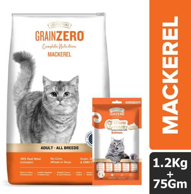 Grain Zero Mackeral 1.28 kg Dry Adult Cat Food
