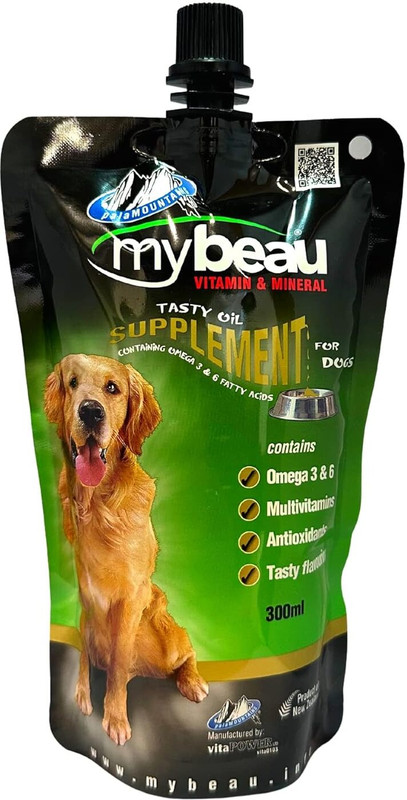 my beau Vitamin & Mineral 300 ML Food Supplement with Meat & Garlic for Dogs 0.3 kg Wet Adult, Young Dog & Cat Food