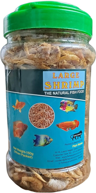 Optimum Large Shrimp Natural Dry Fish Food, turtle food 150gT Shrimp 0.15 kg Dry Adult Fish Food