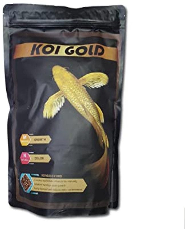 KOI GOlD Fish Food for FAST GROWTH & COLOR All Types of Koi Fishes 1 kg Dry Adult, Senior, Young Fish Food