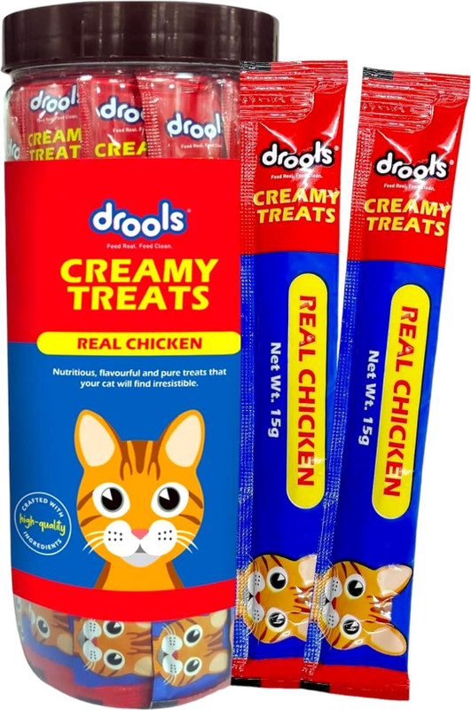 Drools Creamy Treats for Cat Real Chicken - 25 Pieces Chicken 0.375 kg Dry Adult, New Born, Young, Senior Cat Food