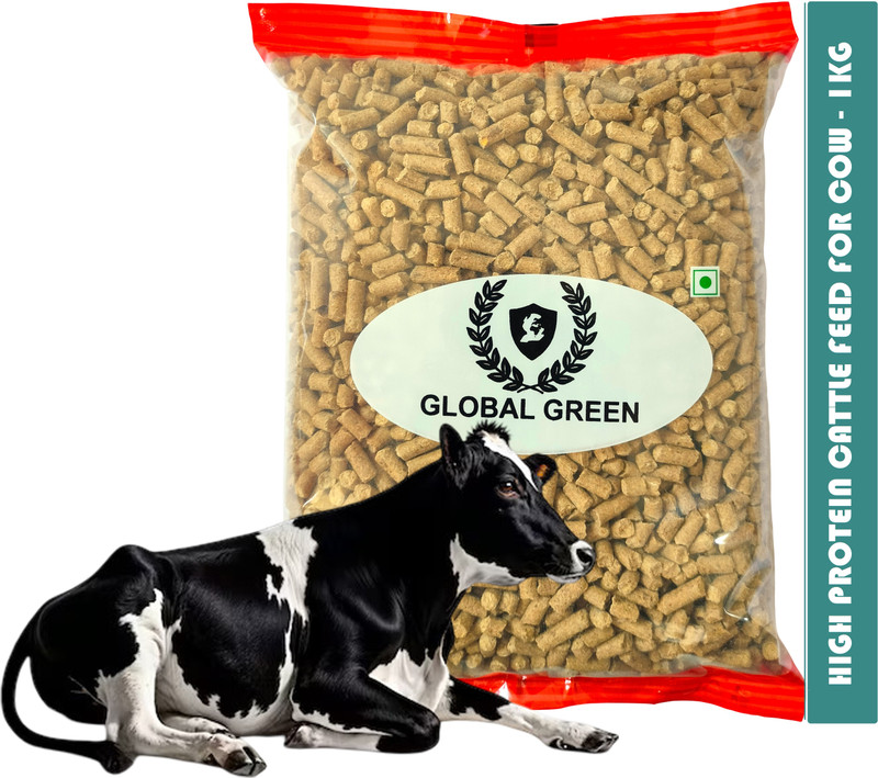 GLOBAL GREEN High Protein Cow Food 1kg, Cattle feed use 100gm per day 1 kg Dry Adult, Senior, Young Cow Food