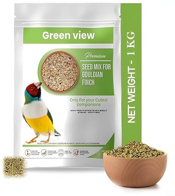 Green view Premium Seed Mix for Gouldian Finch Net Weight 1KG Oats 1 kg Dry Adult, New Born, Senior, Young Bird Food