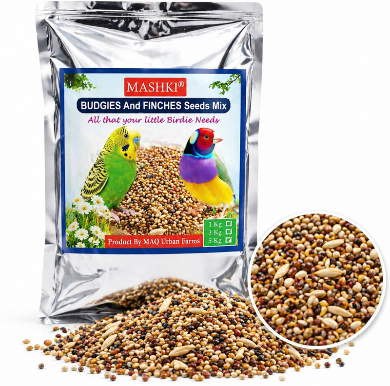MASHKI Seeds Mix For Budgies & Finches/16 Essential Ingredients/Multigrain Seed Oats 0.18 kg Dry Adult, Senior, Young Bird Food