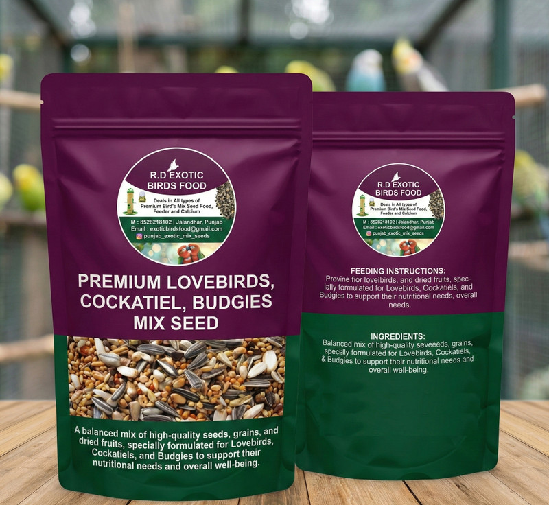 r.d exotic LoveBird-Cockateil-Bugies-MixSeed Nuts 1 kg Dry Young, Senior, Adult Bird Food