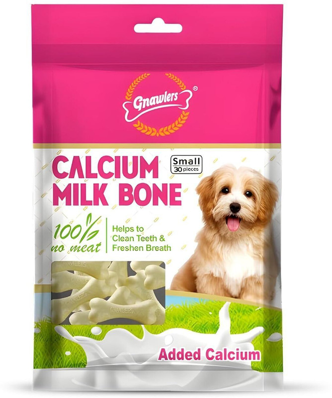 Gnawlers Calcium 30 in 1 Milk Bones Dog Treats, 270 g Milk 0.27 kg Dry All Life Stages Dog Food