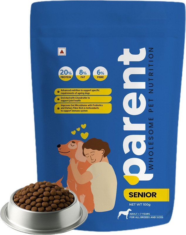 Parent Senior Dog Food (7+ Years) Complete Nutrition for Healthy and Happy Golden Years Chicken 0.1 kg Dry Senior Dog Food