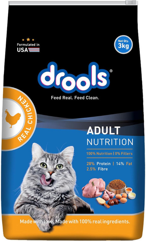 Drools Adult Nutrition Real Chicken Cat Food 3Kg Chicken 3 kg Dry Adult Cat Food
