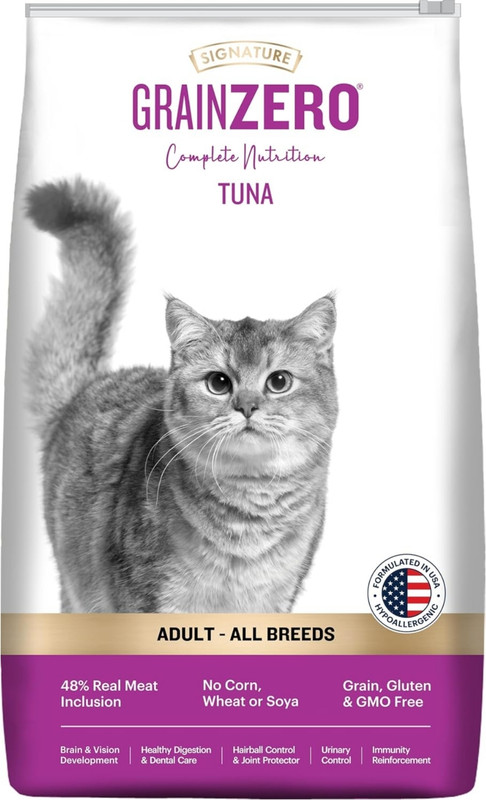 Grain Zero Signature Adult All Breed Tuna 1.2 kg Dry Senior, Adult Cat Food