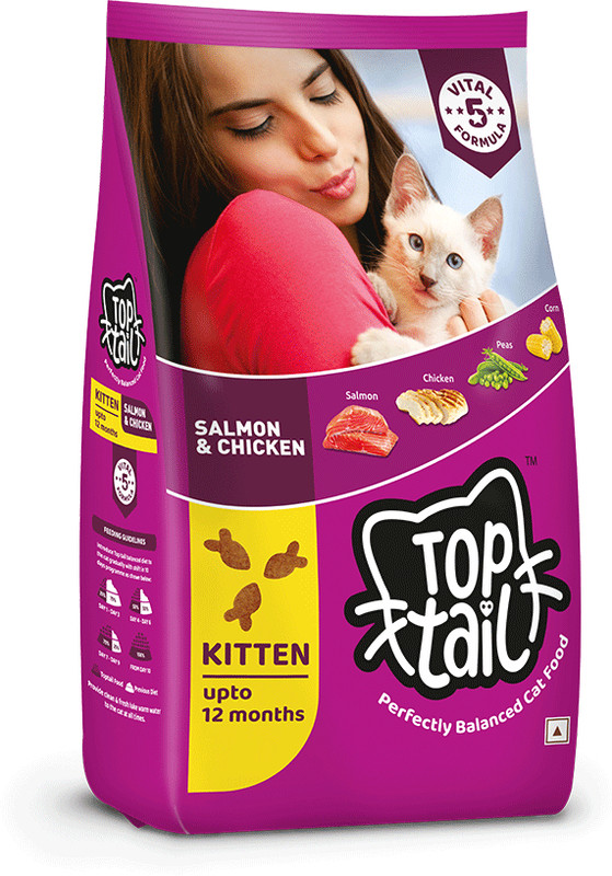 Top Tail TOP tail Salmon and Chicken Dry Food for Kitten (Up to 12 Months) Chicken, Salmon 2.8 kg Dry Young Cat Food
