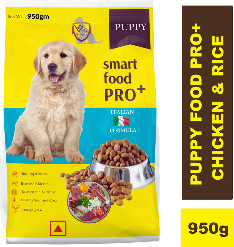 VJOY Puppy Chicken and Rice Dry Dog Food PRO PLUS With Salmon and Turkey(950g) Chicken 1.5 kg Dry Young, Adult, Senior Dog Food