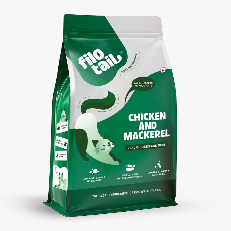 Filo Tail FILO Tail Chicken & Mackerel Dry Cat Food for Adult Cats 1kg Mackeral 1.2 kg Dry Adult, Senior, All Life Stages Cat Food