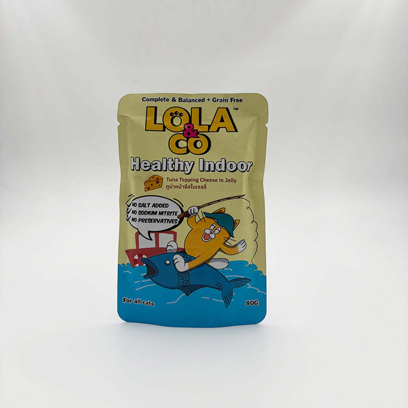 All4pets Lola & Co Healthy Indoor - Tuna Topping Cheese in Jelly (80g x Pack of 5) Tuna 0.4 kg (5x0.08 kg) Wet All Life Stages Cat Food