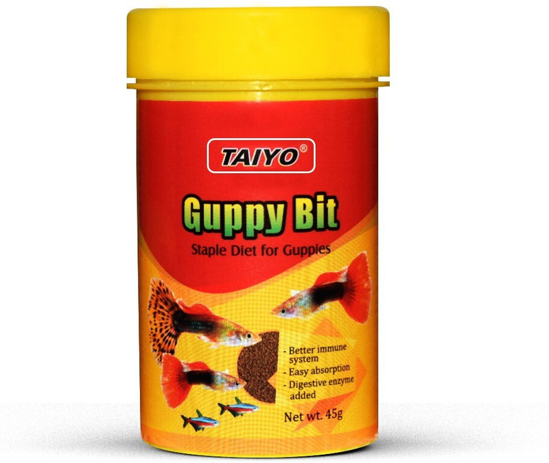 TAIYO Guppy BIts 45g (Pack of 3) For Guppies 0.135 kg (3x0.05 kg) Dry New Born, Young, Adult Fish Food