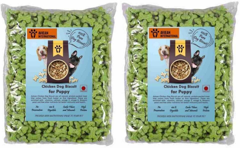 Aviean International 1.4Kg Dog Biscuit (0.7Kg+0.7Kg) Veg Biscuits Oats Flavor Dog Treat With Calcium Oats 2 kg Dry New Born, Young, Adult Dog Food