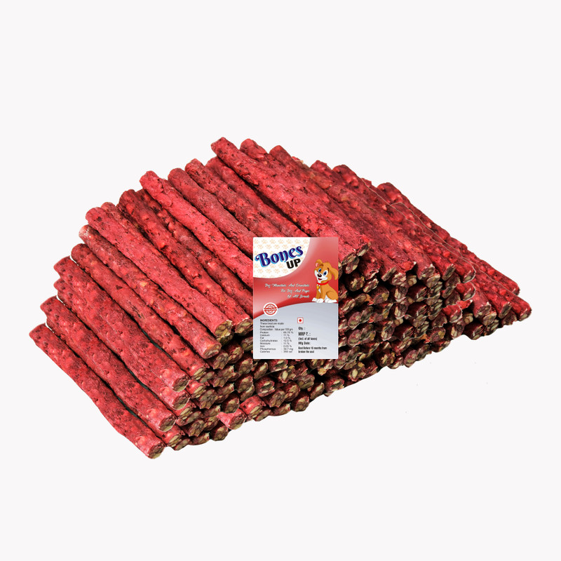 Bones UP Dog Chew Chicken & Mutton Stick 2 x (450 gm) - 900 gram, Dog Sticks, Dog Snacks Chicken, Mutton 0.9 kg Dry Young, Adult Dog Food