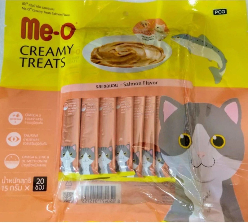 Me-O Meo Creamy treats Salmon flavor 20pc x 15g each (300g) Salmon 0.3 kg Wet Adult, Senior, Young Cat Food